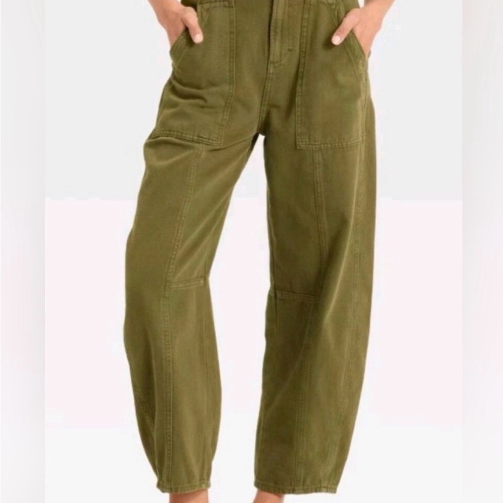 Universal Thread Olive Wide-Leg Utility Pants - Picture 2 of 5